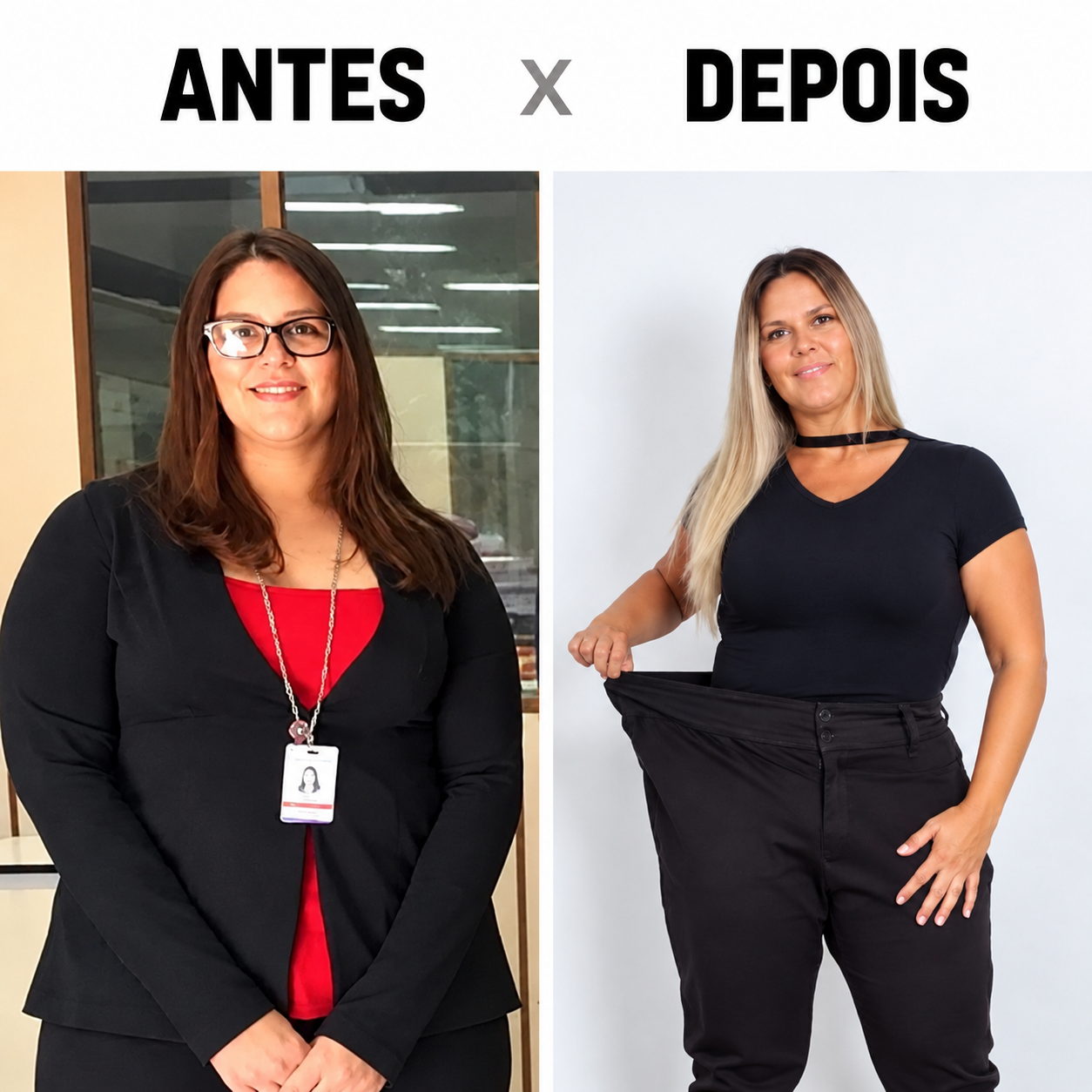 Colagem antes e depois restaurada fielmente